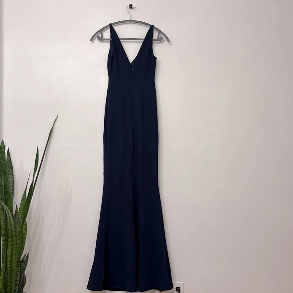NWOT Lulus Melora Navy Blue V neck A line Sleeveless Formal Maxi Dress